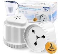 2Pack Replacement Filter for EPIC Water Filter Pitcher, Water Filter Pitcher Compatible with Aquagear Seychelle, BPA Free. Removes Fluoride, Chlorine, Lead, Odors