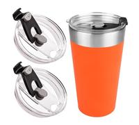 2Pack Replacement Lids Compatible with Stanley 16oz Beer Pint Glass, Leak-Proof & Insulated Lid for Stacking Metal Drinking Tumbler (White-2Lid)