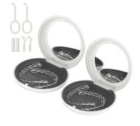 2Pack Retainer Case with Mirror, Compatible with Invisalign, Orthodontic Aligner Case with Removal Tool and Brush, White