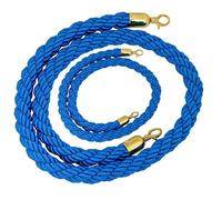 2Pack Retractable Barrier Rope 2.5m with Carabiner Hooks Ideal for Queue Management Post Stanchions Visitor Guidance in Hotels 2.8cm Wide (Blue)