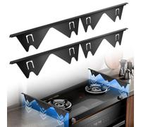 2Pack Retractable Stove Gap Fillers, Stove Gap Covers Stainless Steel, Range Trim Kit,Stove Side Covers for Oven,Stovetop and Kitchen(Black)