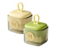 2Pack Reusable Lint Roller for Clothes - Washable & Portable Mini Lint Remover | Strong Adhesion for Pet Hair, Dust & Fabric Fuzz (Green & Yellow)