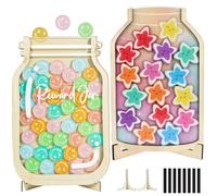 2Pack Reward jar Magnetic, Face Reward Behavior Jar with Star and Smile Tokens for Children, Motivate Good Behavior, Reward System for Home School Classroom Teacher Parent