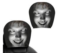 2Pack Scary Ghost Face Headrest Covers,Horror Ghost Face Seat Head