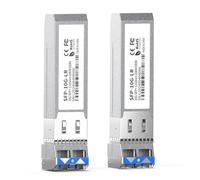 2Pack SFP+ LC 10GBase-LR Transceiver - 10G Single Mode Module, Compatible with Cisco SFP-10G-LR, Ubiquiti UF-SM-10G, Meraki, Mikrotik, Netgear, Aruba, TP-Link and more - 1310nm, SMF, 20km, DDM