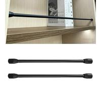 2pack Shelf Guard Rail Fence Set, Shelves Front Guardrail with Spindle Replacement, Antique Elegant Lip Rod for Picture Ledge Display Racks(Black,26in/66cm)