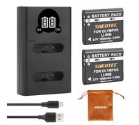 2Pack Shentec 3.7V 1600mAh Li-90B Li-92B Battery and Charger for Olympus Battery TG-7, TG-6, TG-5, SH-1, SH-2, SP-100 IHS, Tough TG-1 TG-3,TG-4, iHS, TG-2 iHS, SH50 iHS