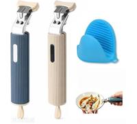 2Pack Silicone Anti-Scald Bowl Holder Clips, Hot Plate Gripper with Mini Silicone Oven Glove, Secure Lifting for Hot Dishes from Microwaves and Ovens