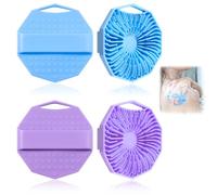 2Pack Silicone Body Scrubber Shower Scrubber Gentle Exfoliating Back Loofah Scrubbers Set Antimicrobial Silicone Loofah Handheld Brushes for Men Women