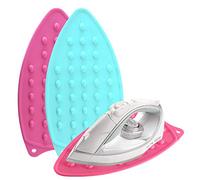 2Pack Silicone Iron Rest Mat, Thicker Series Hot Resistant Pad for Ironing Board, Portable Rubber Holder with Wall Hole