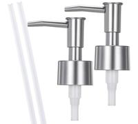 2Pack Silver Soap Dispenser Pump Replacement Refill Dispenser Hand Soap Dispenser Top Dispenser Pumps Soap Pump Replacement for Lotion Regular Glass Mouth Bottles