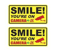 2Pack Smile You're On Camera Decal CCTV Warning Security Alarm Sticker for Car Truck Window Bumper Self Adhesive