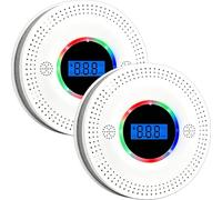 2Pack Smoke Alarm and Carbon Monoxide Detector, Smoke Alarm and Carbon Monoxide Alarm,CO Detector With Led Display Screen, And 85 Decibel Sound And Light Alarm (WHITE)