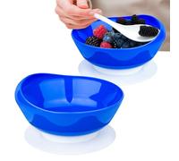 2Pack Spill Proof Scoop Bowl with Non-Skid Suction Base, Adaptive Self-Feeding Dinnerware for Elderly and Disabled