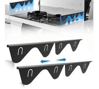 2Pack Stainless Steel Stove Covers,Stove Filler Easy Retractable Length 13.8" to 27.5",Range Trim Kit,Gaps Between Counter,Stove Guards,Heat Resistant & Easy to Clean