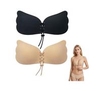 2Pack Strapless Pack Push Up Bra,Sticky Bra, Backless Stick on Bras (Cup C)