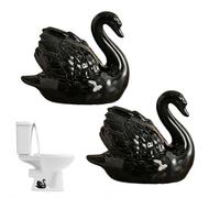 2Pack Swan Toilet Bolt Covers Decorative,Ceramic Toilet BoltCaps Decorative,Funny Toilets Screw Cover Caps,Lovely Swan Toilets Bowl Bolt Covers,Easy Installation Bathroom Replacement Parts