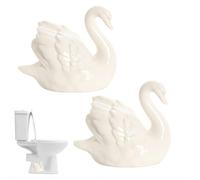 2Pack Swan Toilet Bolt Covers Decorative,Ceramic Toilet BoltCaps Decorative,Funny Toilets Screw Cover Caps,Lovely Swan Toilets Bowl Bolt Covers,Easy Installation Bathroom Replacement Parts