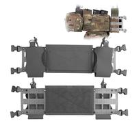 2pack Tactical Chest Rig Rapid Expansion MOLLE Loading Mounting Plate, Radio MAG Pouch Expander Wing with Vest Quick Release Buckle(Grey)