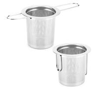 2Pack Tea Strainer Stainless Steel Tea Infuser Basket Sitting in Mugs Evmliy Tea Infusers for Loose Tea Fine Mesh Tea Diffuser Long-Handled Tea Str