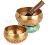2Pack Tibetan Singing Bowls Set-100% Handmade in Nepal Sound Bowl Meditation Set for Meditation, Yoga, Chakra, Meditation Gifts, Unique Gifts for Women