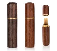 2Pack Toothpick Holder Portable Wood Toothpick Case Waterproof Handmade Craft Toothpick Pocket Box Mini Toothpick Box for Storage Toothpick Needle Pill Bead Ear Pick Cotton Swab and Other Small Object