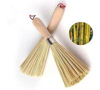 2Pack Traditional Natural Bamboo Wok Brushes, Kitchen Cleaning Brush, Bamboo Kitchen pan Brush, for Cleaning Dishes, Cast Iron Pots, Pans, Vegetables and Sink.