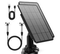 2Pack Trail Cameras Solar Panel 12V/1A 6V/2A with Build-in 4000mAh Rechargeable Lithium Battery IP66 Waterproof Hunting Accessory Compatible with Hunting Game Cameras or Deer Feeder (2)