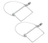 2Pack Trailer Pin with Anti-Lost Rope Ring, 1/4" x 4"(6.3mm x 100mm) Trailer Coupler Pin, Square Wire Lock Pin for Trailer Hitch Latch, for Farm Lawn Garden Wagons Towing