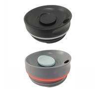 2Pack Tumbler Replacement Slider Lid Compatible for Owala SmoothSip 20oz 12oz, Leakproof Accessories Top Cover Compatible with Owala SmoothSip Slider 12oz 20oz Coffee Tumbler (Black With Grey)