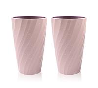 2Pack Unbreakable Toothbrush Cup Bathroom Tumbler, Soft and Durable, Bathroom Cup Toothbrush Tumbler Toothbrush Holder (Pink)