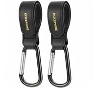 2Pack Universal Baby Stroller Hooks Clips for Hanging Bags and Shopping,Convenient Stroller Straps Accessories Perfect for Uppababy, Babyzen Yoyo, Britax, Bugaboo, Bob, Buggy, Shopping Cart（Black）