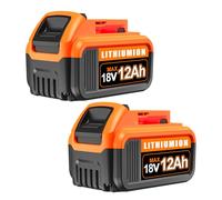 2PACK Upgraded to 12000mAh Lith-ion 18V DCB200 Replacement for Dewalt Battery Compatible with Dewalt 18 Volt Battery DCB184 DCB210 DCB2108 DCB208 DCB206 DCB205 DCB204 DCB203 (2PACK)