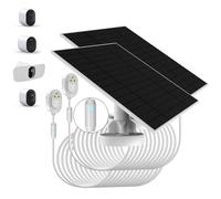 2Pack Upgraded,with Charging Alert Breathing Light.6w/5V Solar Panel Compatible with Arlo Ultra, Ultra2/2XL, Pro3/4/4X/5, GO2, Floodlight Cameras,Easy Install,IP66,13ft/4m Charging Cable