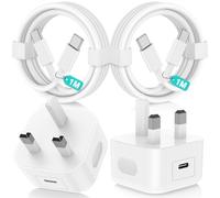 2Pack USB C Charger for iPhone 16 17 15 Pro Max,[Apple MFi Certified]20W Fast Charger Plug with USB C to Type C Cable 1M/1M for iPhone 17 Air/17E/16 15 Plus/17 16 15 Pro/iPad Pro,UK Wall Power Adapte