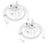 2Pack USB C Fast Charger with MFI Certified Lightning Cable 2M, 20W iPhone Charger Fast Charge USB C Plug UK Braided Nylon iphone Lead for iPhone 14/13/12/11/Pro Max/XS/XR/X/SE/8/7/6 Plus, iPad