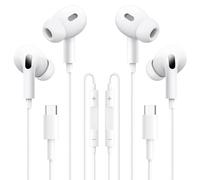 2Pack USB C In-Ear Headphones for i-Phone,Hi-Fi Stereo Noise Isolating Sound E-arbuds Wired with Microphone+Volume Control Compatible with 16/15/Plus/Pro Max/Pro,Galaxy S24 S23,H-uawei,i-Pad Pro,Pixel