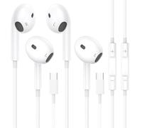 2Pack USB-C Wired Earphones for iPhone 15 Plus/15 Pro Max,Type C In-Ear HiFi Stereo Headphones with Noise Reduction,Mic&Volume Control Compatible with S-amsung Galaxy S24/S23/S22/S21,i-Pad Pro,H-uawei