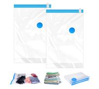 2Pack Vacuum Storage Bags for Clothes, 40x60cm Travel Space Saver Vacuum Cubes Packing Bag Essentials Sealer Compression Storage Bags Vacuums Sealed for Clothing, Pillows, Blankets