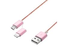 2Pack Voltico 2In1 Usb Cable 1.2M Pink