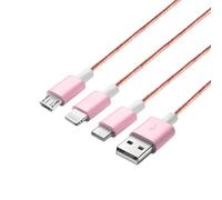 2Pack Voltico 3In1 Usb Cable 1.2M Pink