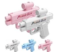 2PACK Water Gun, Reverse Water Pistols Prank Can Spray from Front and Back, Prank Two-Way WaterGun, Creative Pranks Battle Toy Mini Water Gun, Novelty WaterGun Toys for Kids Adults (White+Pink)