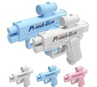 2PACK Water Gun, Reverse Water Pistols Prank Can Spray from Front and Back, Prank Two-Way WaterGun, Creative Pranks Battle Toy Mini Water Gun, Novelty WaterGun Toys for Kids Adults (White+Blue)