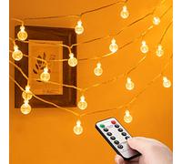 2Pack Waterproof 48LED Globe Fairy String Lights Battery Powered, 8 Modes Remote & Timer Ball Lights Indoor/Outdoor for Wedding Bedroom Christmas Lineup Garden Terrace Decoration (Multicolor)