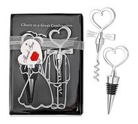 2Pack Wine Opener Set, Silver Bottle Opener Love Man, Corkscrew Funny Wine Stoppers Heart Couple Beverage Wine Stopper, Wedding Souvenirs Favors for Bottles Novelty Gift Set