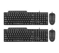 (2PACK) Wired Keyboard and Mouse,Rii RK203 Ultra Full Size Slim USB Basic Wired Keyboard Mouse Combo Set with Number Pad for Computer,Laptop,PC,Notebook,Windows