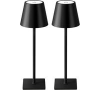 2Pack Wireless Desk Lamp Set, Portable LED Study Lamp, Battery-Powered, Three-Colour Stepless Dimming, Suitable for Dining Rooms, Bedrooms, Outdoor Camping, Cafés, Also Functions as a Night Light