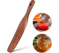 2Pack Wooden Skinny Spurtle, 11” Bread Mixing Stirring Stick Spatula for Sourdough Starter, Wood Dough Whisk Flat Kitchen Spreading Cooking Tool Scraper Jar Spatula (A1)