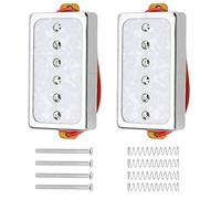 2Pack Yootones Electric Guitar Pickups Guitar Humbucker Bridge Neck Set Compatible with LP Les Paul P90 Style Humbucker Size Electric Guitar (White Pearl)