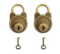 2Pack Zinc Alloy Vintage Antique Style Mini Padlocks for Jewelry Box Storage Box Handbag